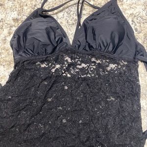 Black Lacey swim top